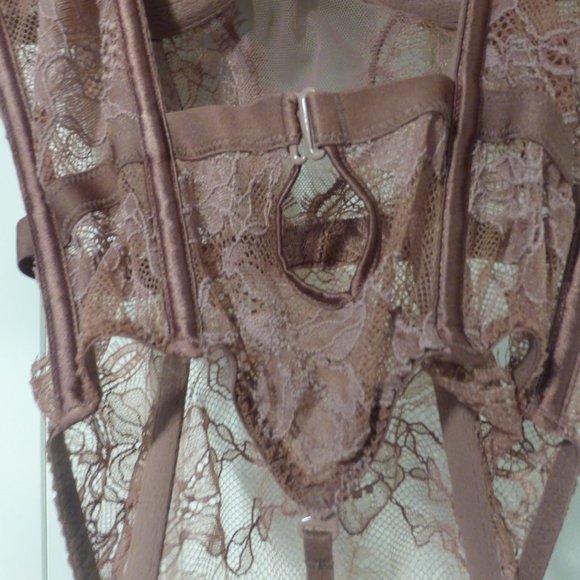 VICTORIA'S SECRET rosy pink "add 2 cups" lace lingerie teddy bodysuit - Picture 11 of 13